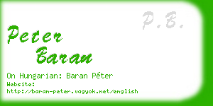 peter baran business card
